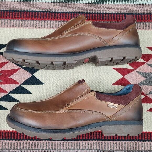 Pikolinos Bandajoz Brown Leather Slip On Loafers Moccasin Sz 46 US 12.5-13 - Picture 4 of 11